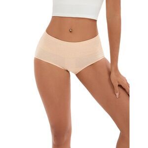 High Waist Tummy Control Briefs Butt Lifter Control Panties Beige